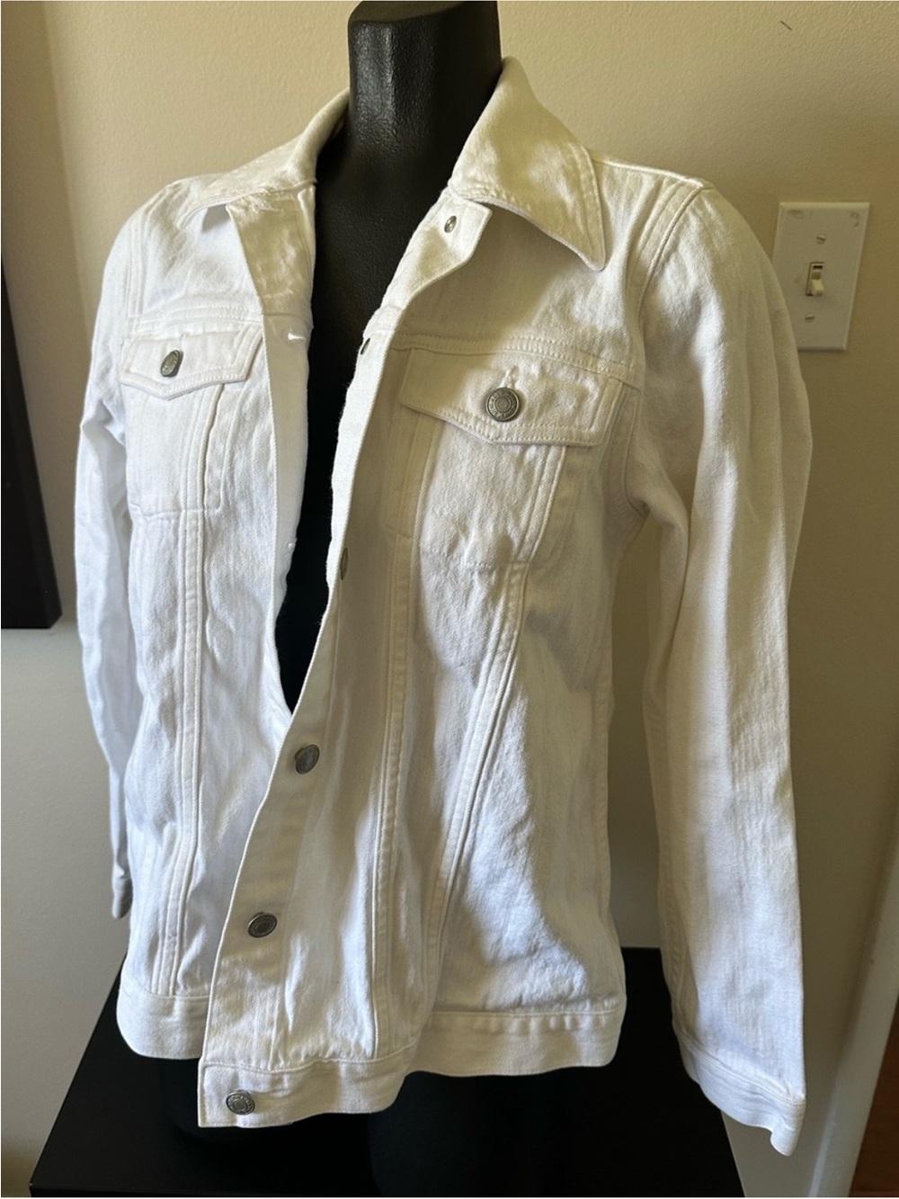 Old Navy Maternity White Jean Jacket